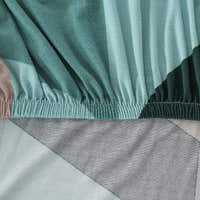Sofa Bed Cover – 3D Cubes – Mint & Sand