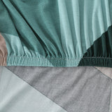 Sofa Bed Cover – 3D Cubes – Mint & Sand