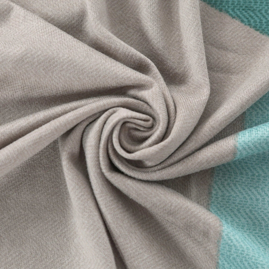 Sofa Bed Cover – 3D Cubes – Mint & Sand