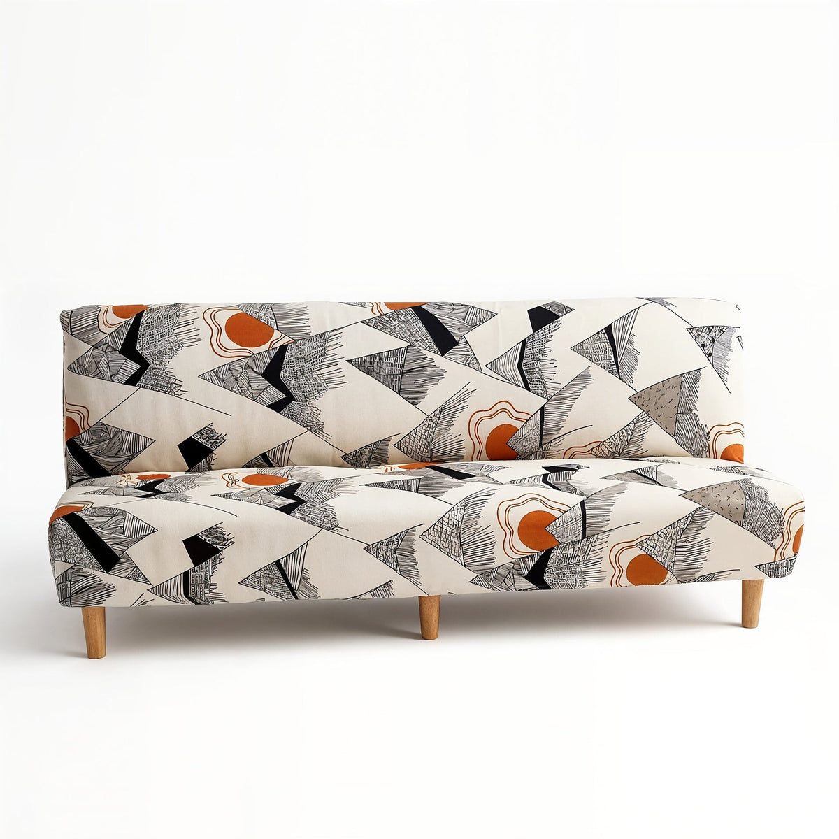 Sofa Bed Cover – Abstract Landscape – Ivory Cream