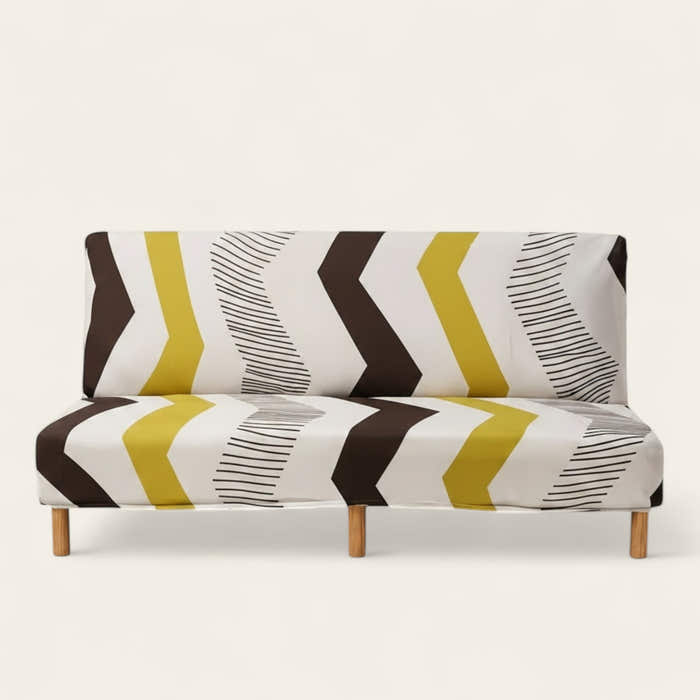 Sofa Bed Cover – Boho Chevron – Mustard
