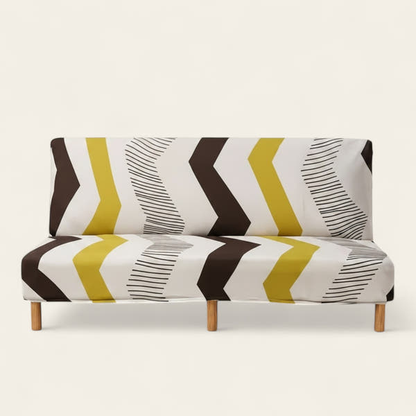 Sofa Bed Cover – Boho Chevron – Mustard