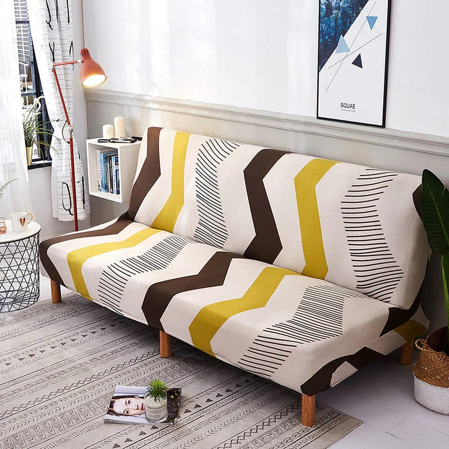 Sofa Bed Cover – Boho Chevron – Mustard