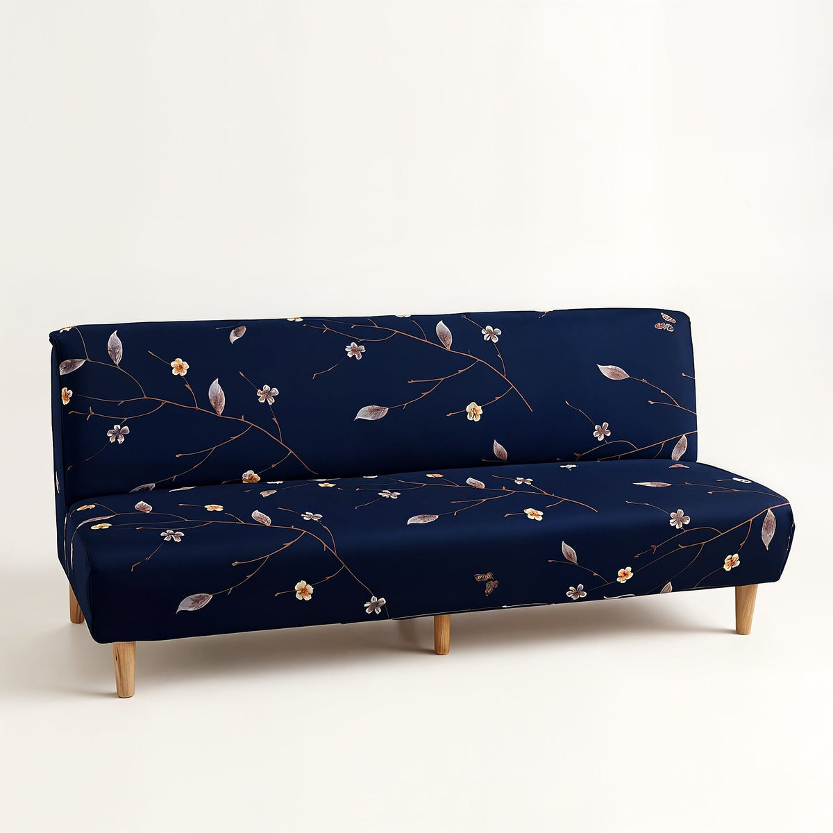 Sofa Bed Cover – Cherry Blossom Print – Midnight Navy