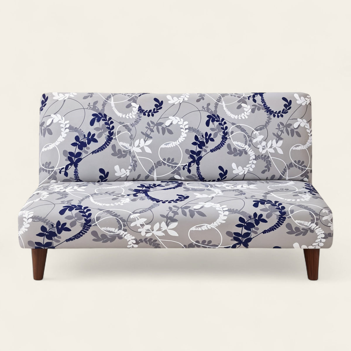 Sofa Bed Cover – Damask Floral – Pearl Grey