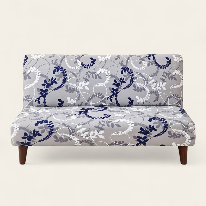 Sofa Bed Cover – Damask Floral – Pearl Grey