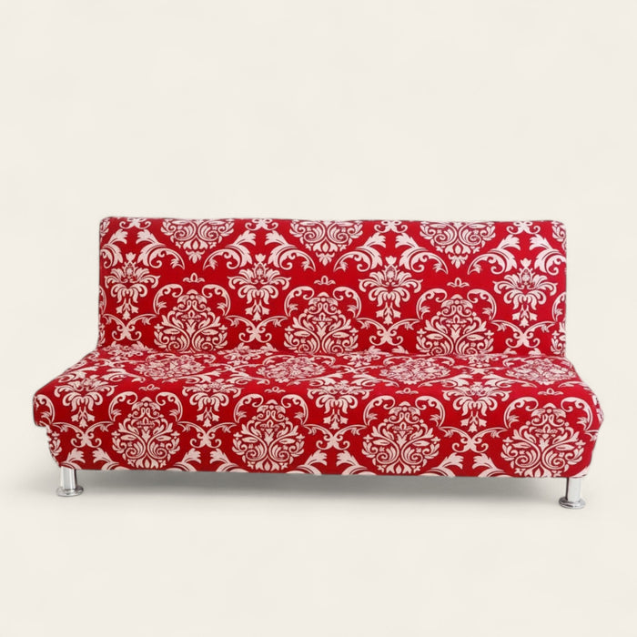 Sofa Bed Cover – Damask Print – Bordeaux