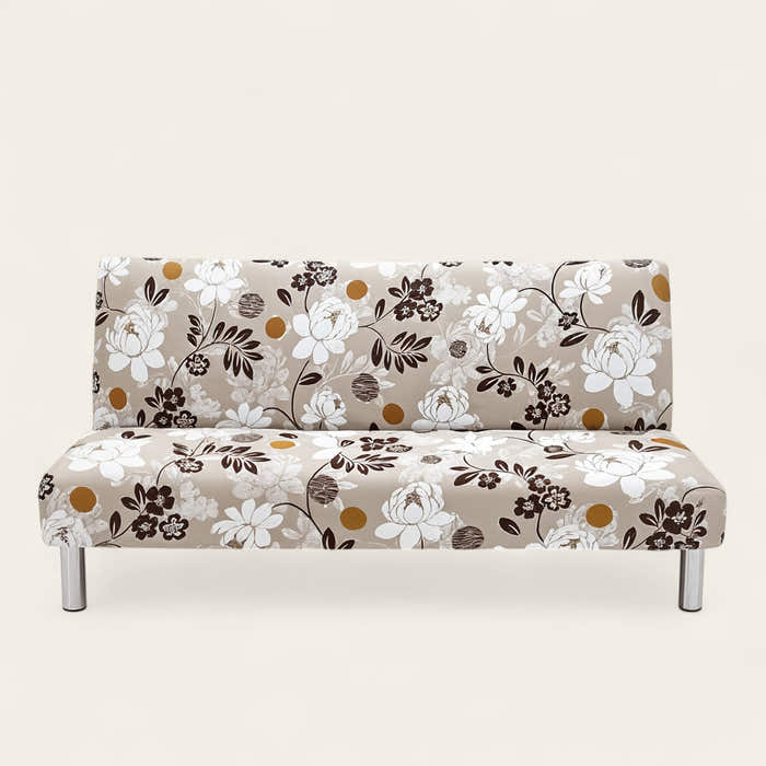 Sofa Bed Cover – Floral Print – Ivory Cream