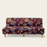 Sofa Bed Cover – Folk Floral – Bordeaux