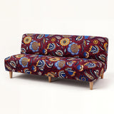 Sofa Bed Cover – Folk Floral – Bordeaux