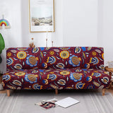 Sofa Bed Cover – Folk Floral – Bordeaux