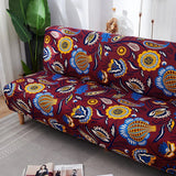 Sofa Bed Cover – Folk Floral – Bordeaux