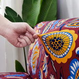 Sofa Bed Cover – Folk Floral – Bordeaux