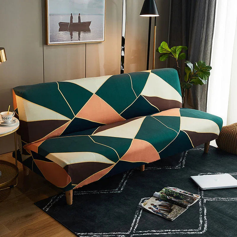 Sofa Bed Cover – Geometric Triangle – Forest
