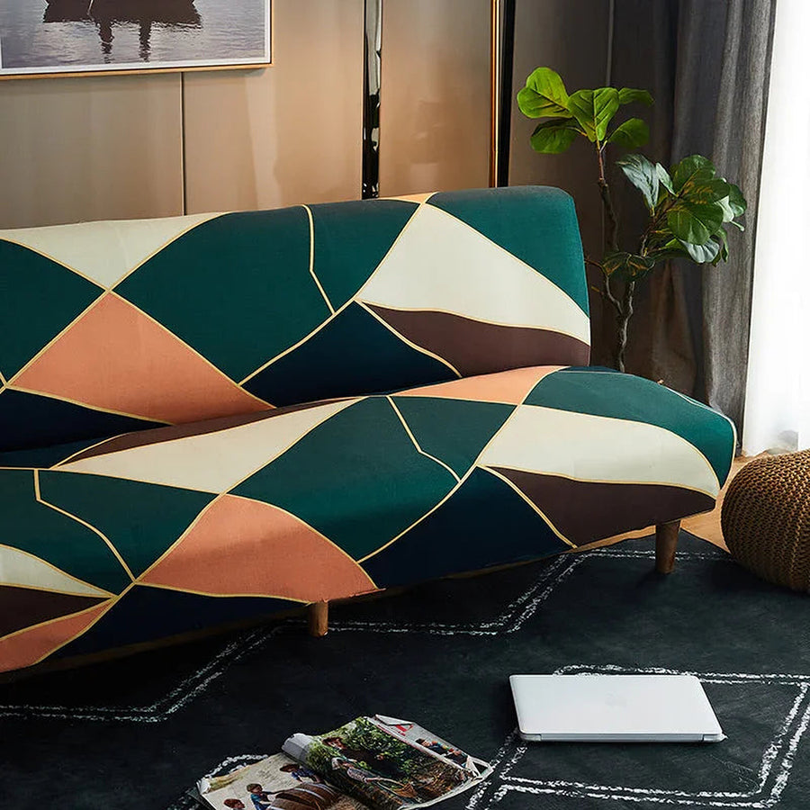 Sofa Bed Cover – Geometric Triangle – Forest