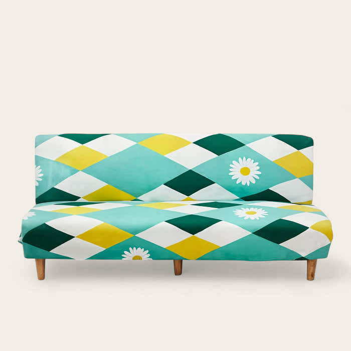 Sofa Bed Cover – Harlequin Daisy – Mint