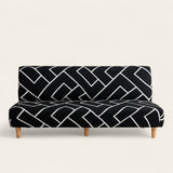 Sofa Bed Cover – Herringbone Zigzag – Ink Black