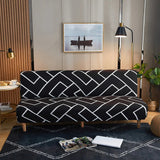 Sofa Bed Cover – Herringbone Zigzag – Ink Black