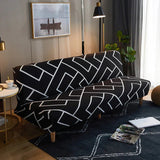Sofa Bed Cover – Herringbone Zigzag – Ink Black