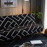 Sofa Bed Cover – Herringbone Zigzag – Ink Black