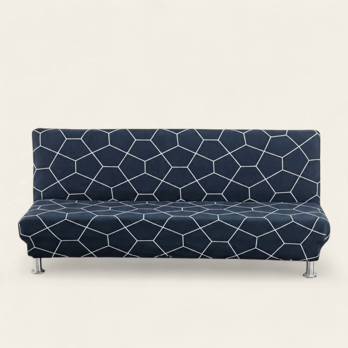 Sofa Bed Cover – Honeycomb Print – Midnight Navy