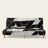 Sofa Bed Cover – Marble Gold Print – Ink Black