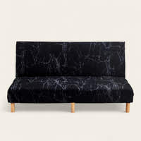 Sofa Bed Cover – Marble Veined Print – Ink Black
