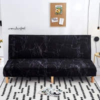 Sofa Bed Cover – Marble Veined Print – Ink Black