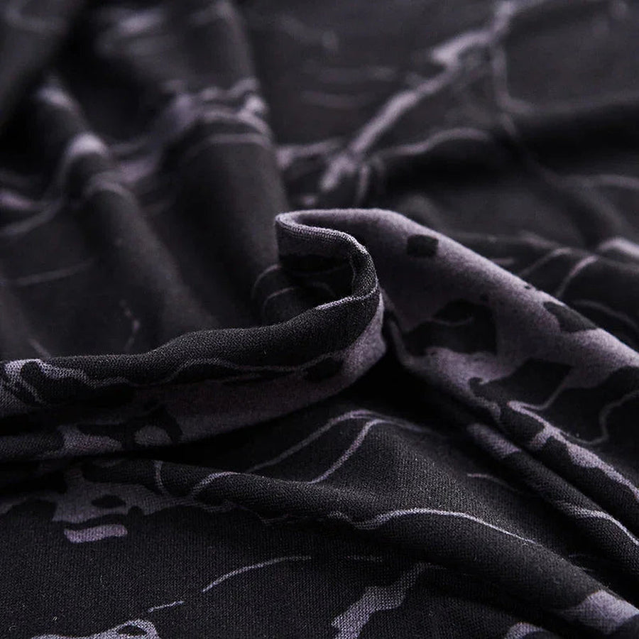 Sofa Bed Cover – Marble Veined Print – Ink Black