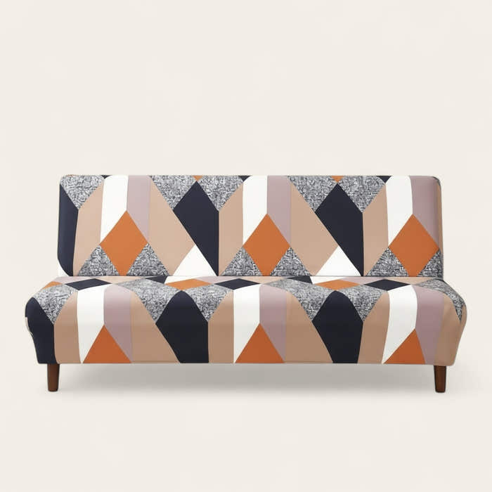 Sofa Bed Cover – Mod Diamond – Cream & Sand