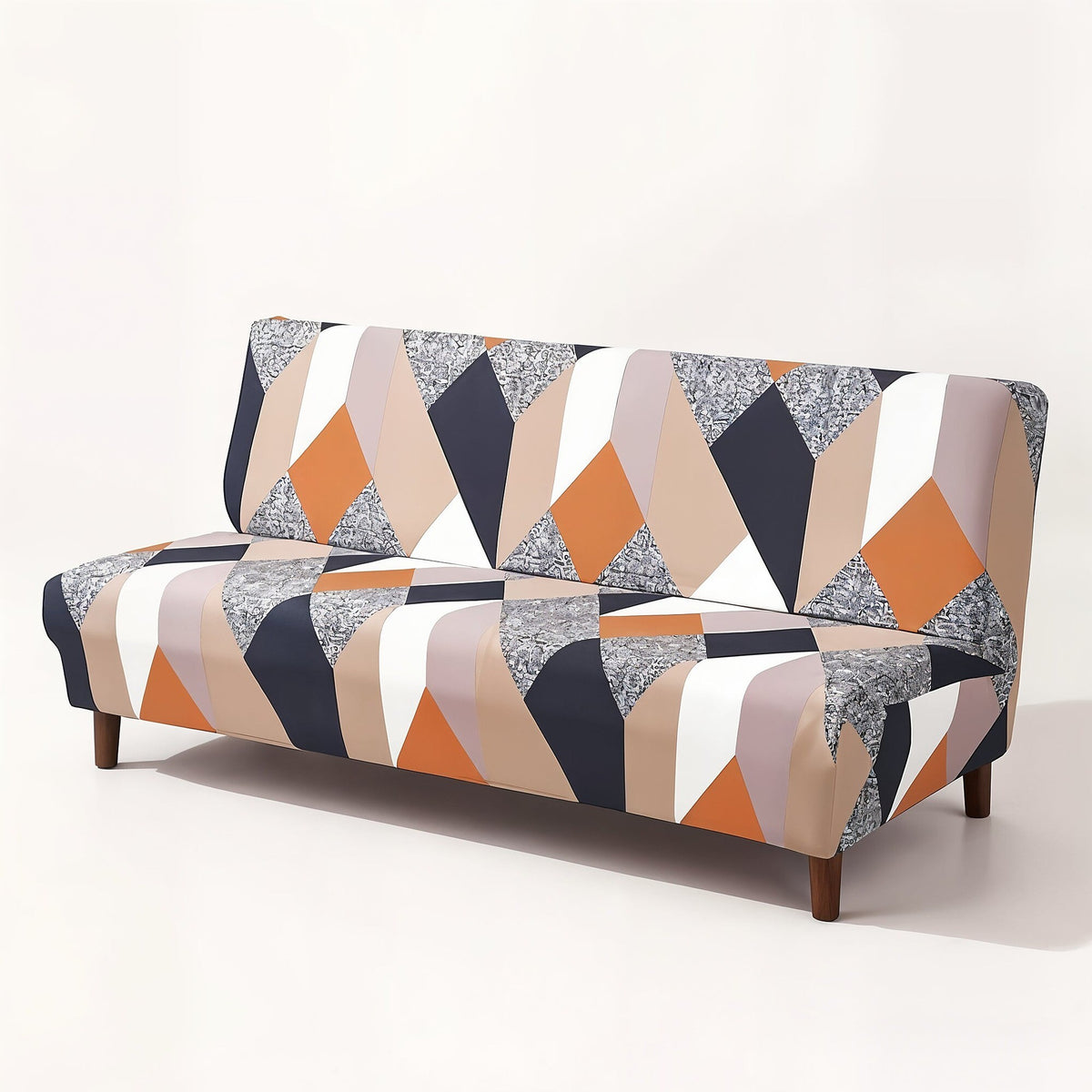 Sofa Bed Cover – Mod Diamond – Cream & Sand