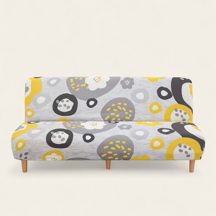 Sofa Bed Cover – Mod Floral – Pearl Grey