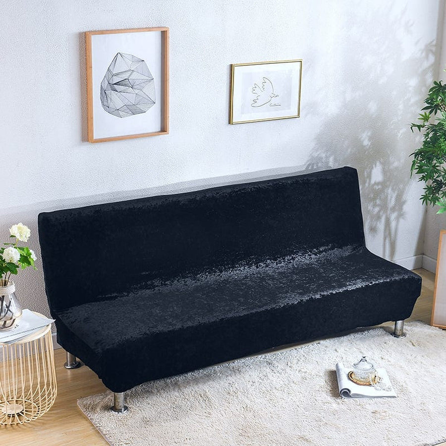 Sofa Bed Cover – Velvet Plush – Ink Black