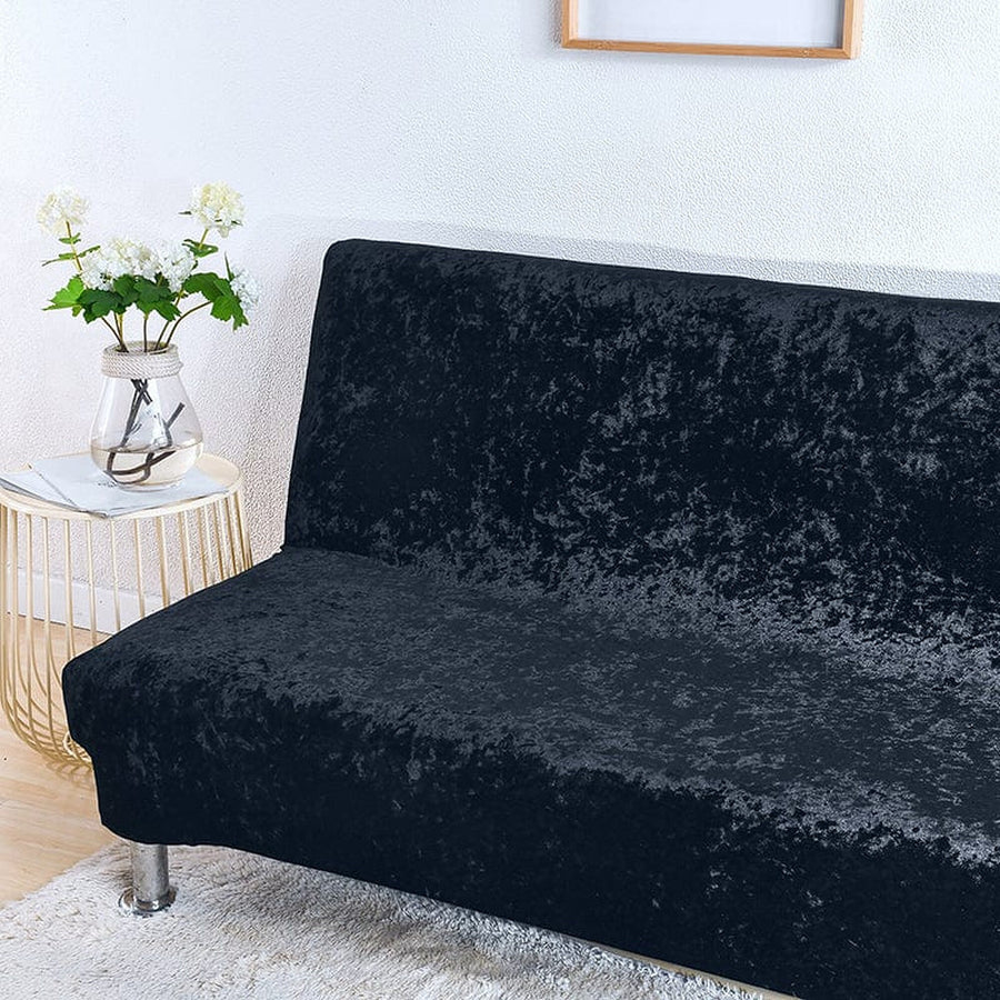 Sofa Bed Cover – Velvet Plush – Ink Black