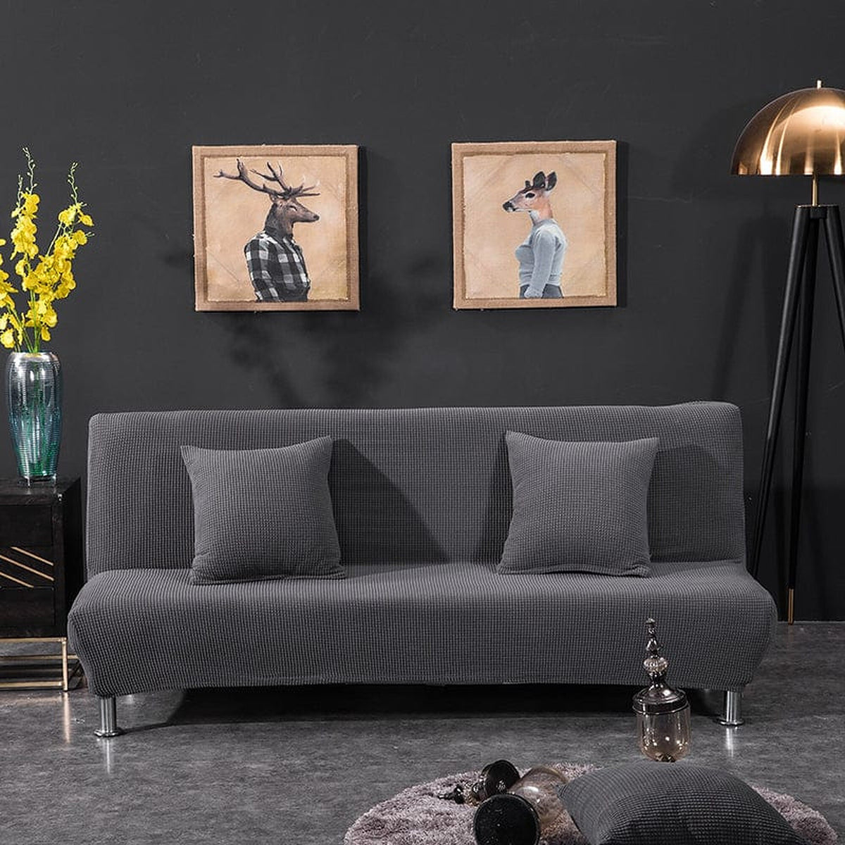 Sofa Bed Cover – Plain Stretch – Pearl Grey