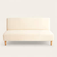 Sofa Bed Cover – Plain Stretch – Bouclé Sand