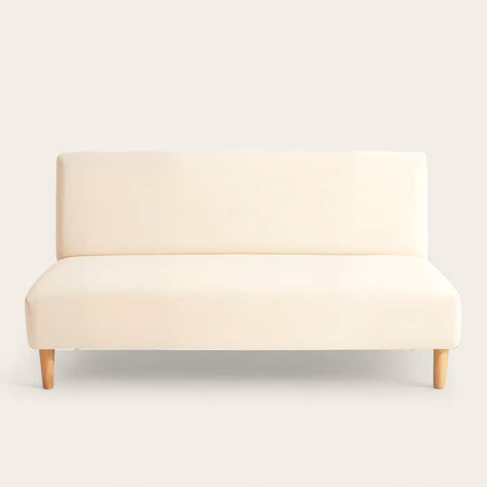 Sofa Bed Cover – Plain Stretch – Bouclé Sand