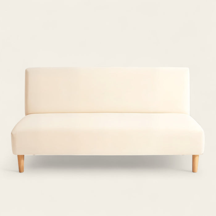 Sofa Bed Cover – Plain Stretch – Bouclé Sand