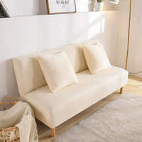 Sofa Bed Cover – Plain Stretch – Bouclé Sand