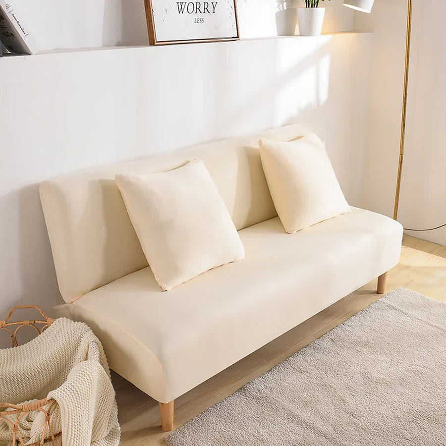 Sofa Bed Cover – Plain Stretch – Bouclé Sand