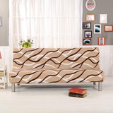 Sofa Bed Cover – Wave Print – Bouclé Sand