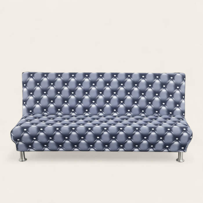 Sofa Bed Cover – Quilted Leather Look – Stormy Blue