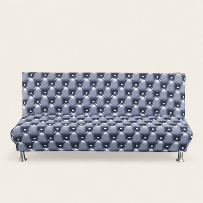 Sofa Bed Cover – Quilted Leather Look – Stormy Blue
