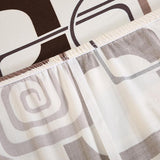 Sofa Bed Cover – Retro Mod Print – Bouclé Sand