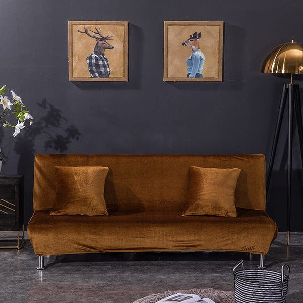 Sofa Bed Cover – Velvet Plush – Espresso