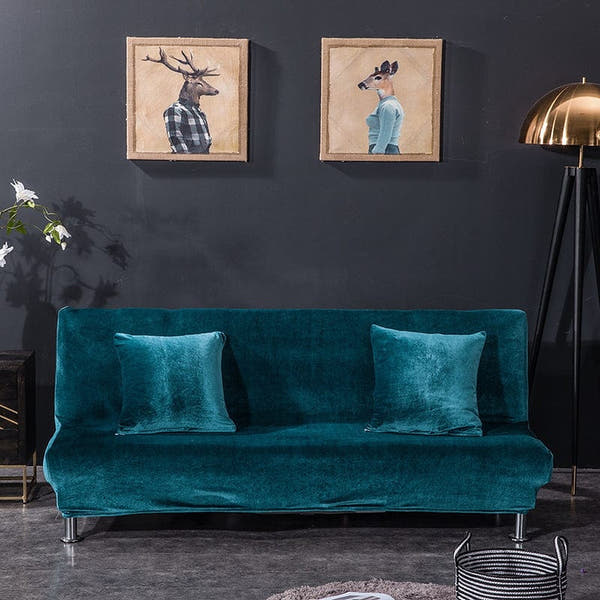 Sofa Bed Cover – Velvet Crushed – Teal
