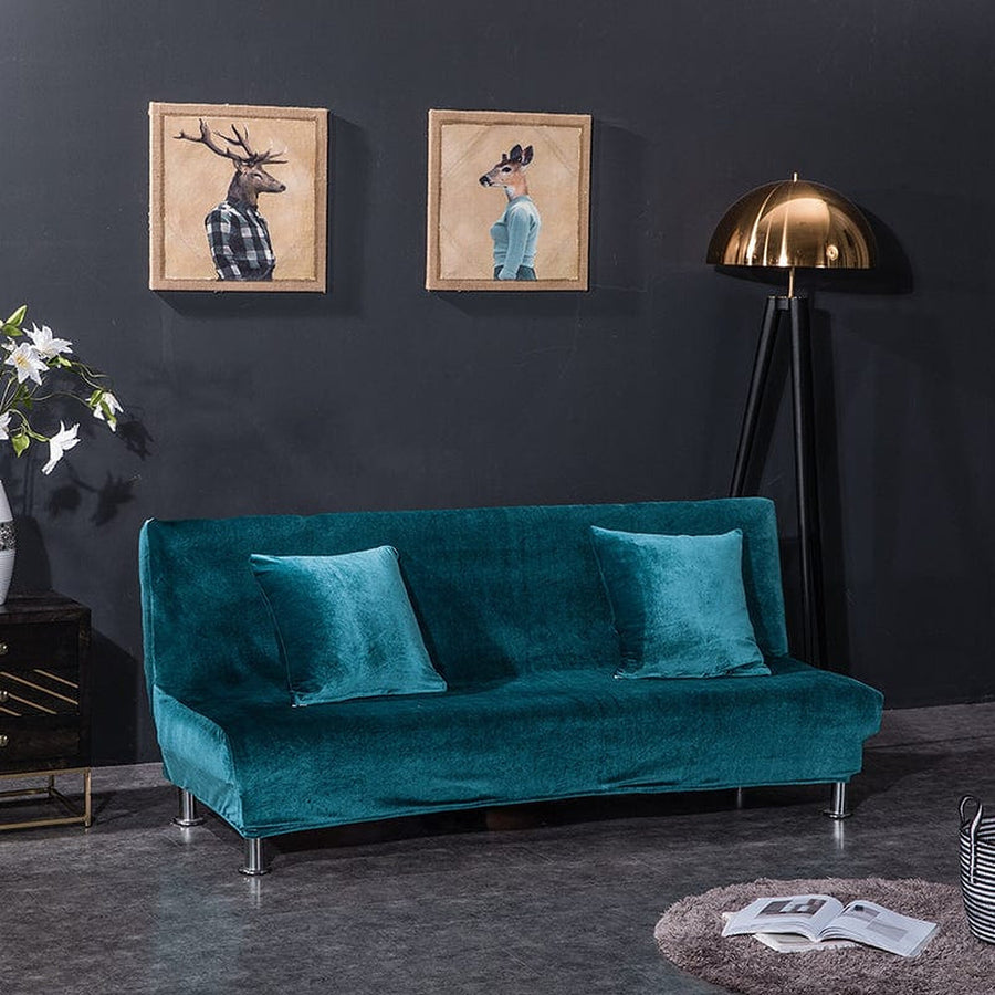 Sofa Bed Cover – Velvet Crushed – Teal