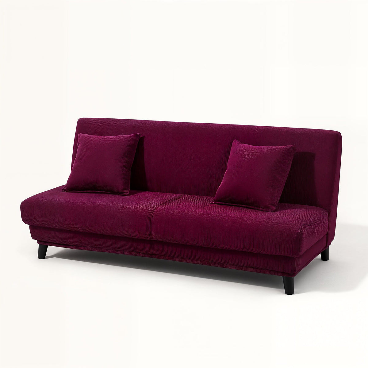 Sofa Bed Cover – Velvet Plush – Burgundy