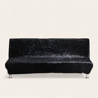 Sofa Bed Cover – Velvet Plush – Ink Black