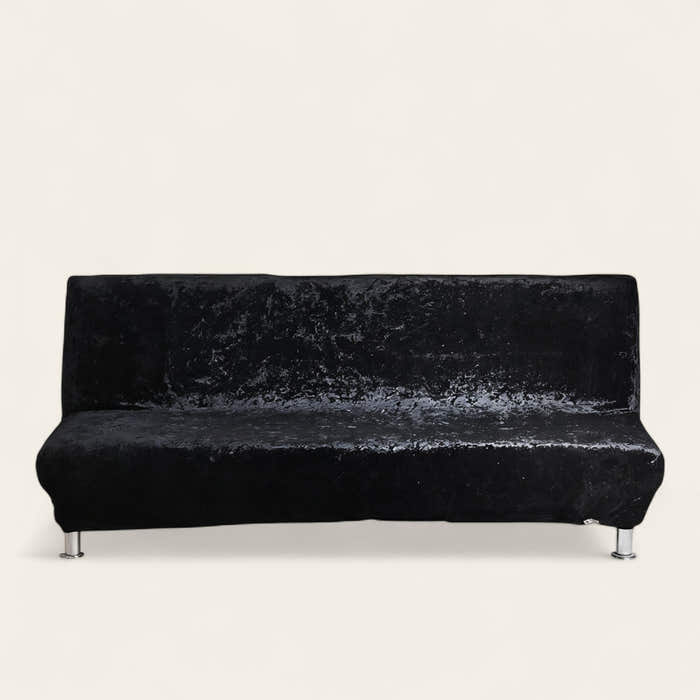 Sofa Bed Cover – Velvet Plush – Ink Black